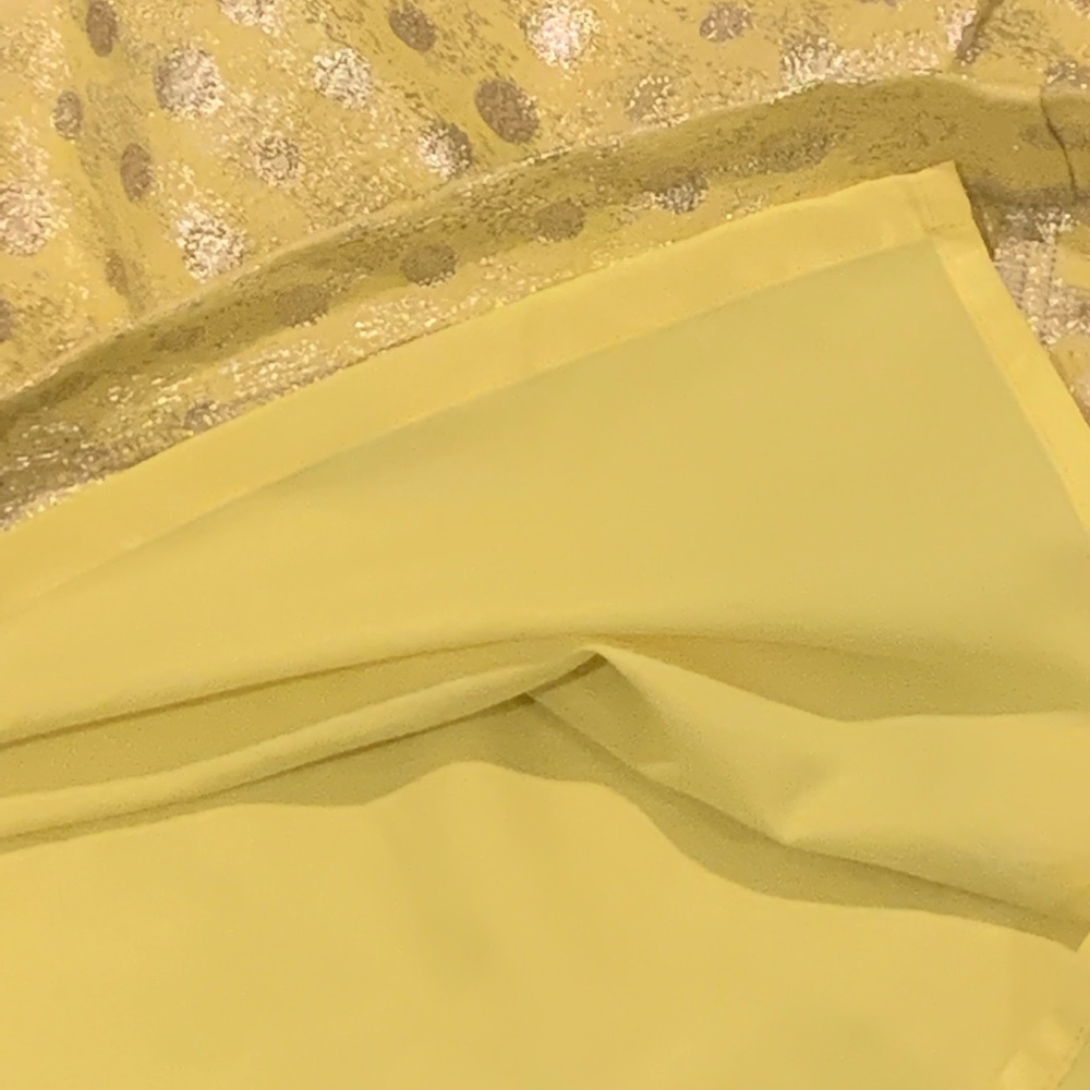 Loft Gold & Yellow Metallic Polka Dot Mini Pleated Skirt 2 - Picture 7 of 7